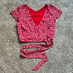 Tobi Floral Wrap Top